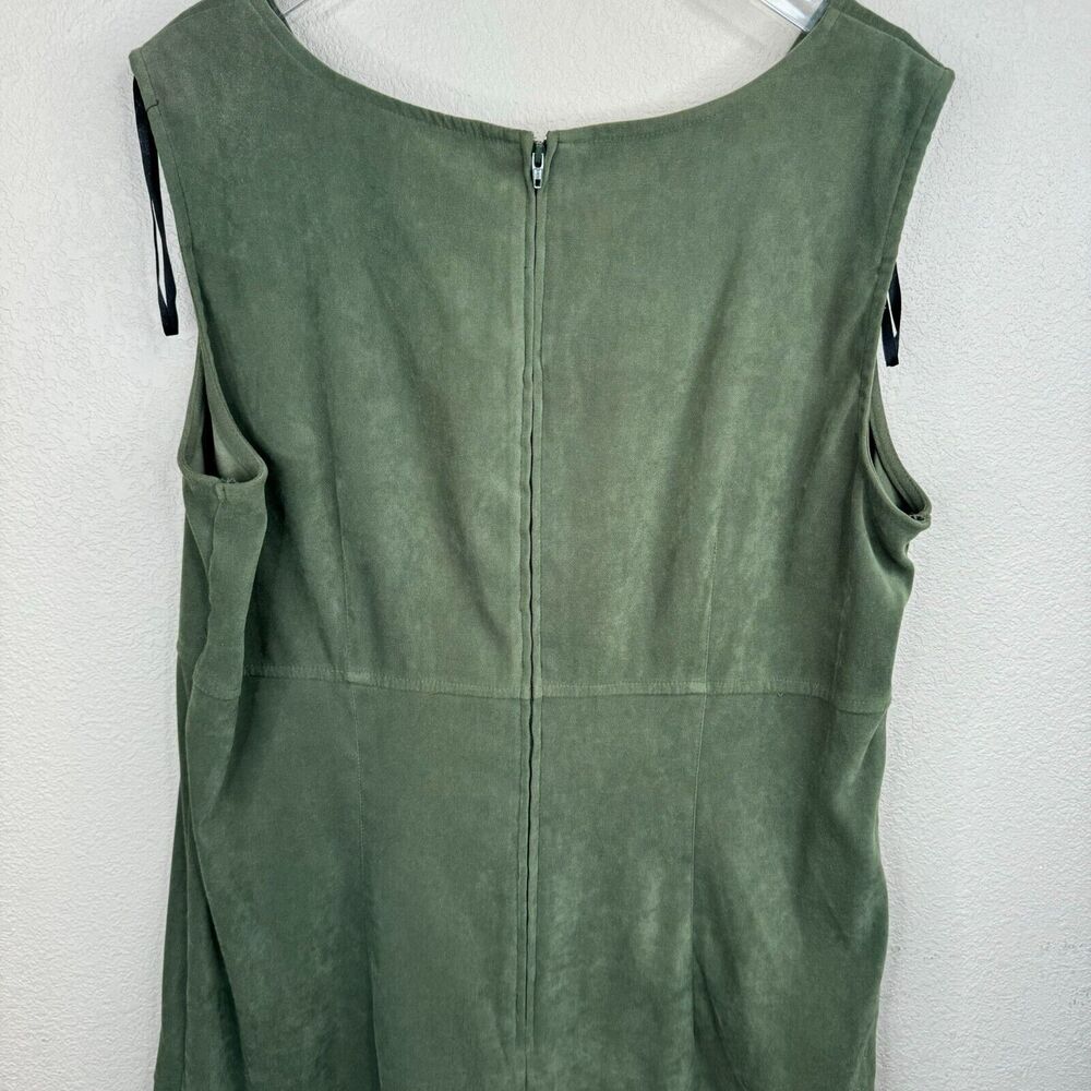 Sag Harbor‎ Women's Jacket & Dress 2 Piece Suit Set Solid Olive Green - Picture 7 of 15